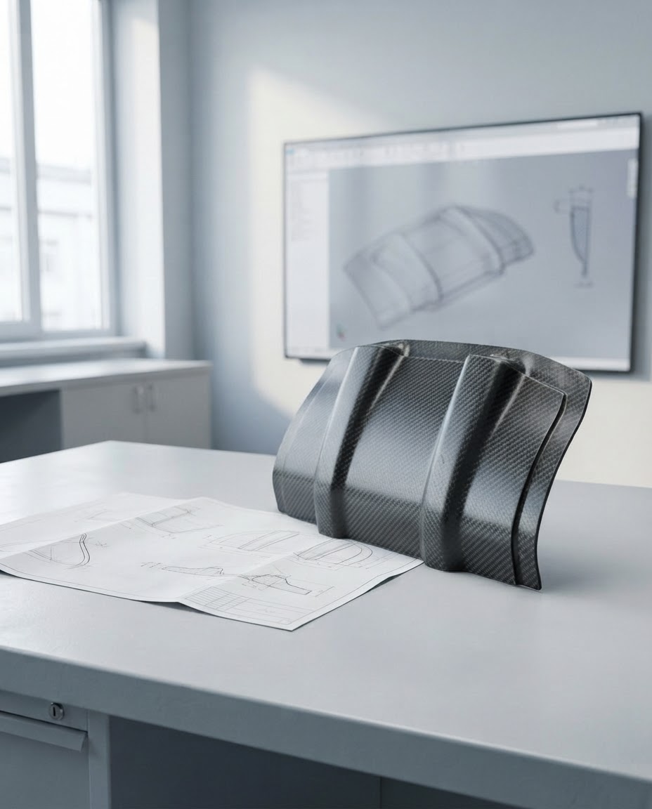 Composite-Bauteil im technischen Entwicklungskontext